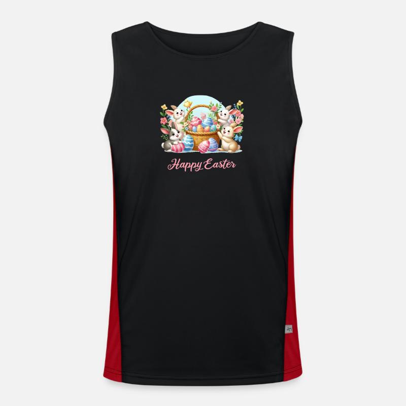 Easter Bunny Basket Spring Joy Men's Functional Contrast Tank Top 
