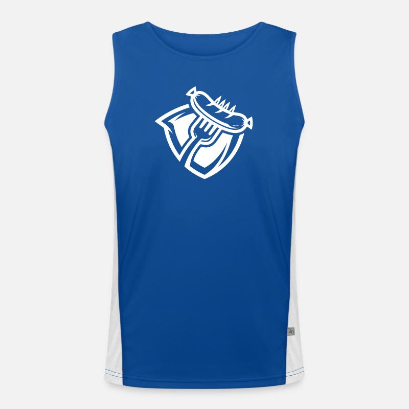 Wurst Gabel Funktionelles Kontrast-Tank Top für Männer 