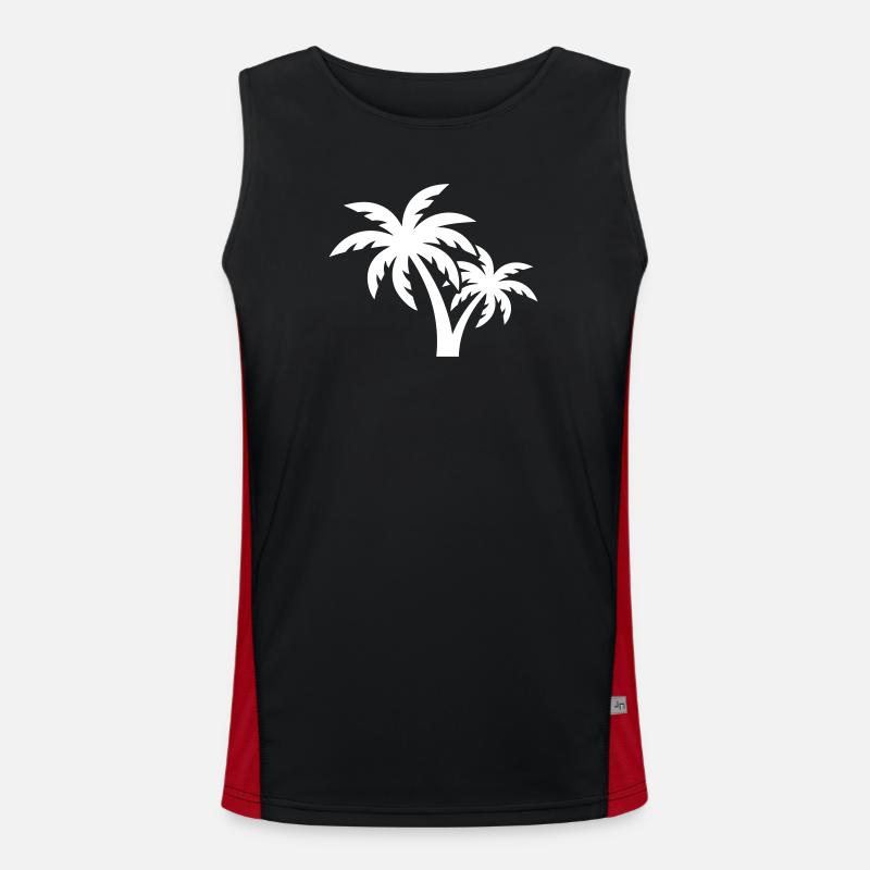 Palm Tree Symbol Beach - Men's Functional Contrast Tank Top  - black/red
