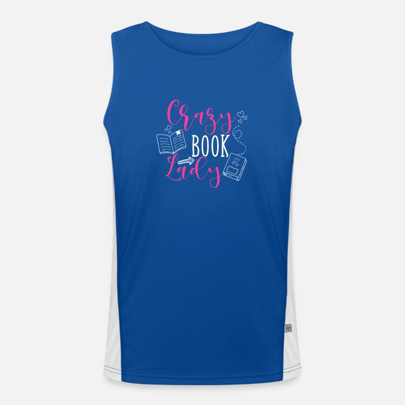 Crazy Book Lady Men's Functional Contrast Tank Top 