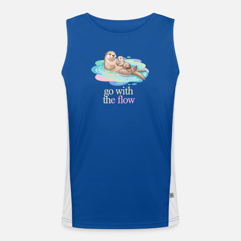 Otter Duo in Pastel Flow Funktionelles Kontrast-Tank Top für Männer 