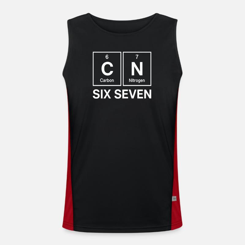 Six Seven 67 Meme Humor Elementer Kemi - Funktionel kontrast tanktop til herrer  - sort/rød