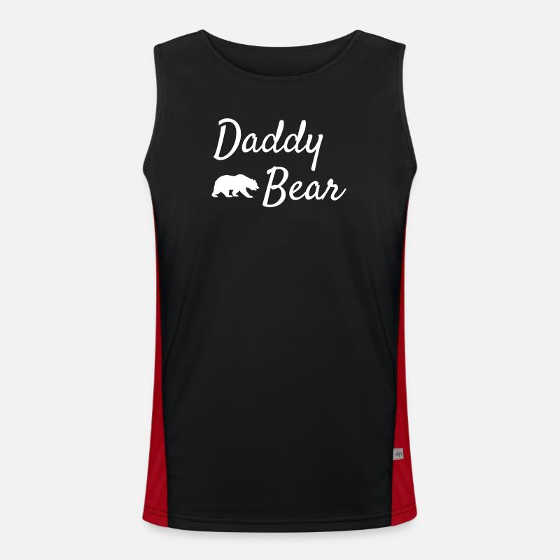 Daddy Bear Script Logo - Men's Functional Contrast Tank Top  - black/red