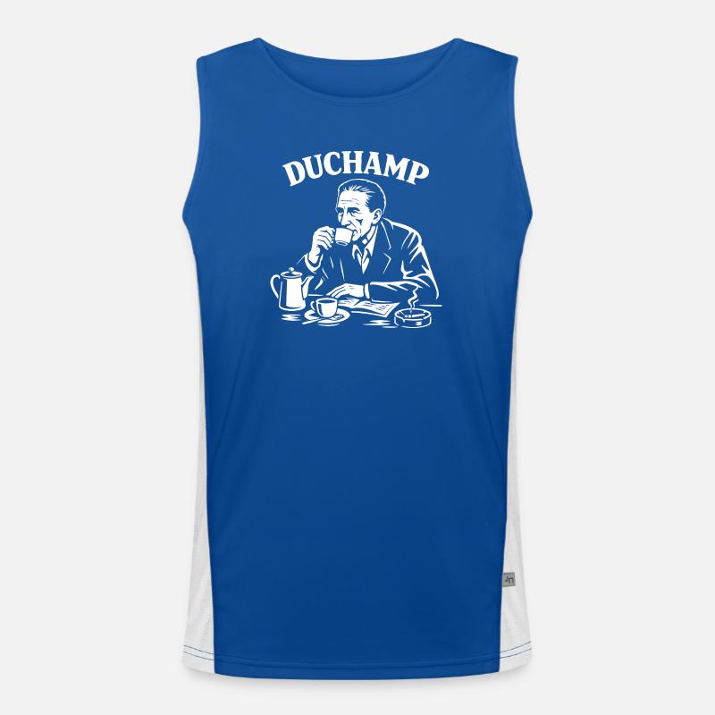 Marcel Duchamp Dada Kaffeeporträt Funktionelles Kontrast-Tank Top für Männer 