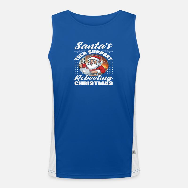 Santa Tech Support Christmas IT Men's Functional Contrast Tank Top 