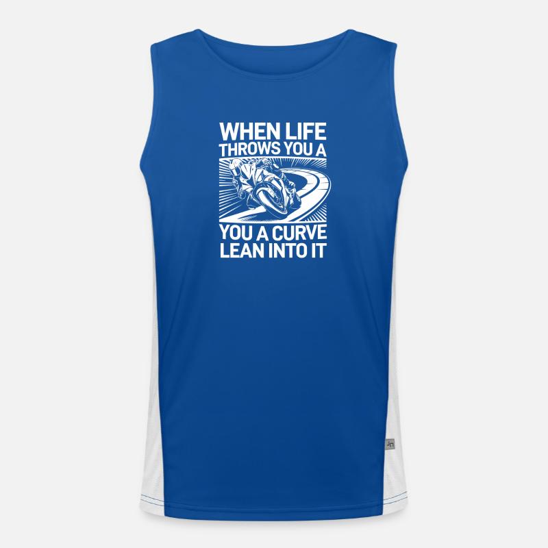  Wenn Das Leben Dir Eine Kurve Wirft, Lehn Dich Funktionelles Kontrast-Tank Top für Männer 