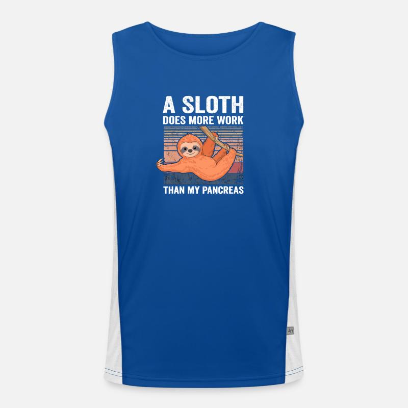 Faultier-Meme: Mehr Arbeit als Bauchspeicheldrüse Funktionelles Kontrast-Tank Top für Männer 