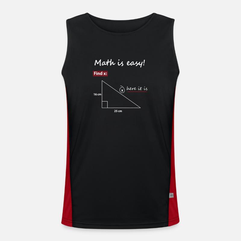 Find X Triangle Math Art - Men's Functional Contrast Tank Top  - black/red