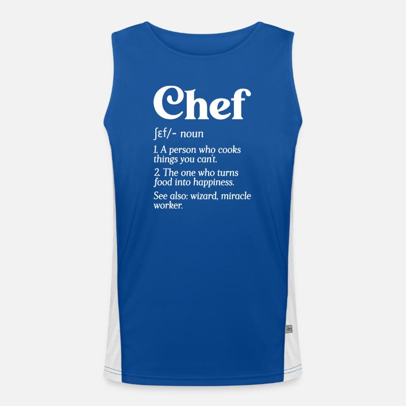 Funny Chef Definition Head Chef Baker Restaurant C Men's Functional Contrast Tank Top 