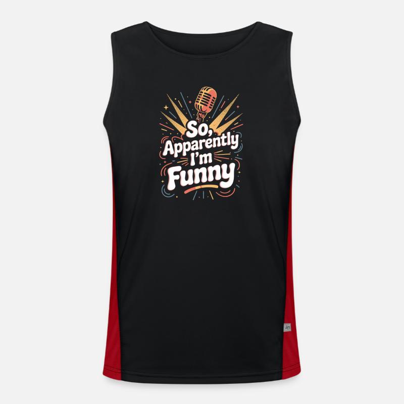 So, apparently I'm funny - Men's Functional Contrast Tank Top  - black/red