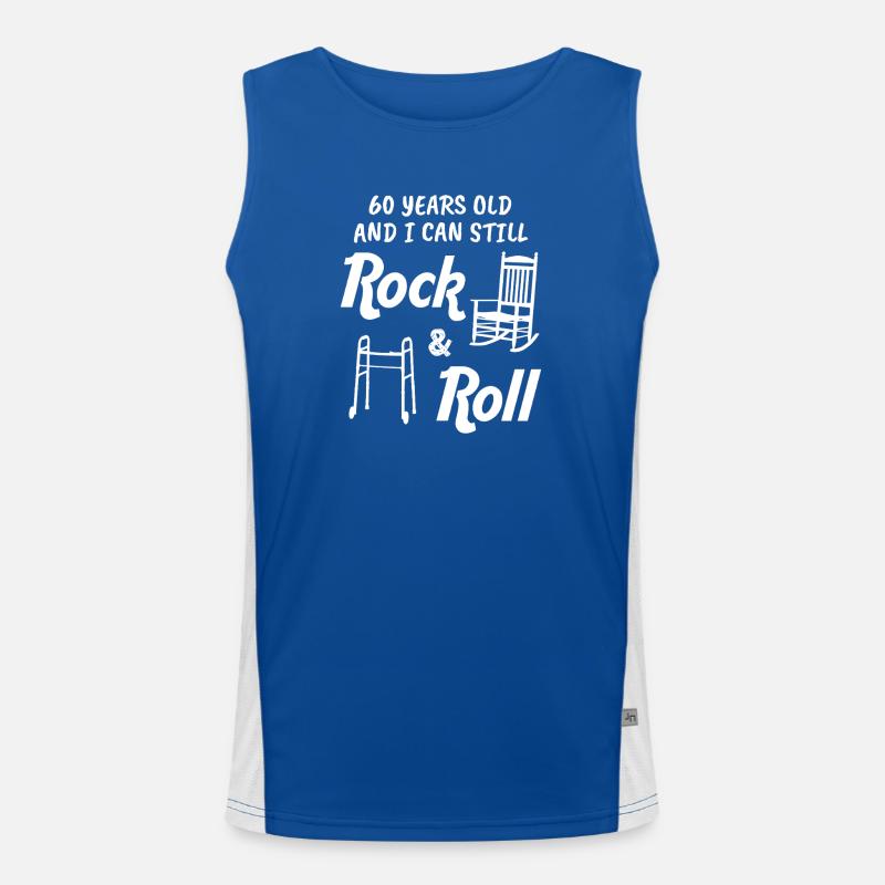 Rock & Roll At Sixty: Still Rocking Funktionelles Kontrast-Tank Top für Männer 