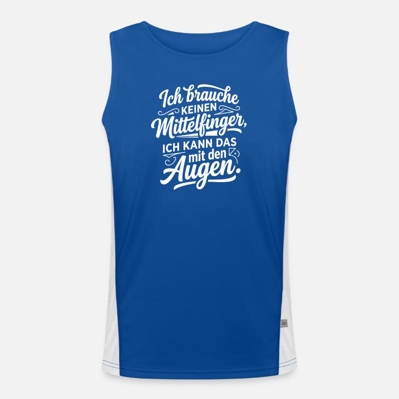 Ich brauche keinen Mittelfinger Spruch Funktionelles Kontrast-Tank Top für Männer 