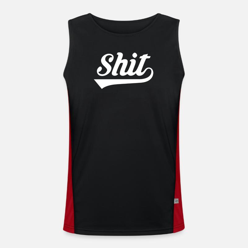 Shit Retro Script - Men's Functional Contrast Tank Top  - black/red