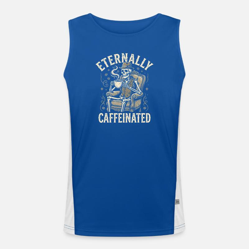 Éternellement Caféiné - Squelette rétro du café Débardeur respirant contrasté Homme 