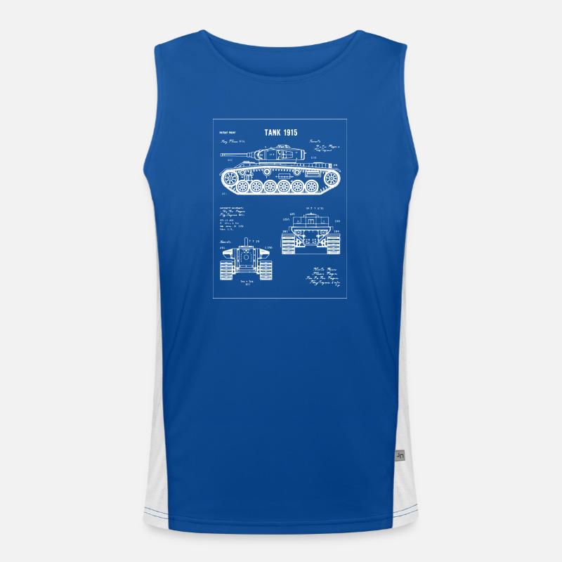 Panzer Bauplan von 1915 Funktionelles Kontrast-Tank Top für Männer 