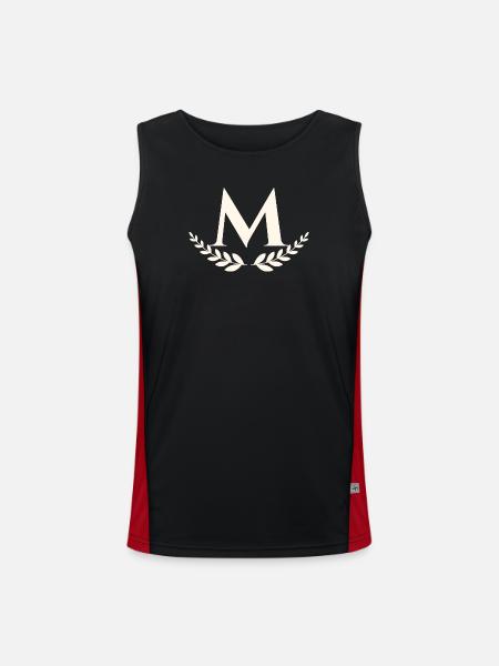 M - Funktionelles Kontrast-Tank Top für Männer - Schwarz/Rot
