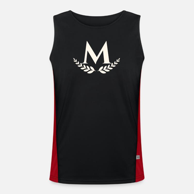 m - Men's Functional Contrast Tank Top  - black/red