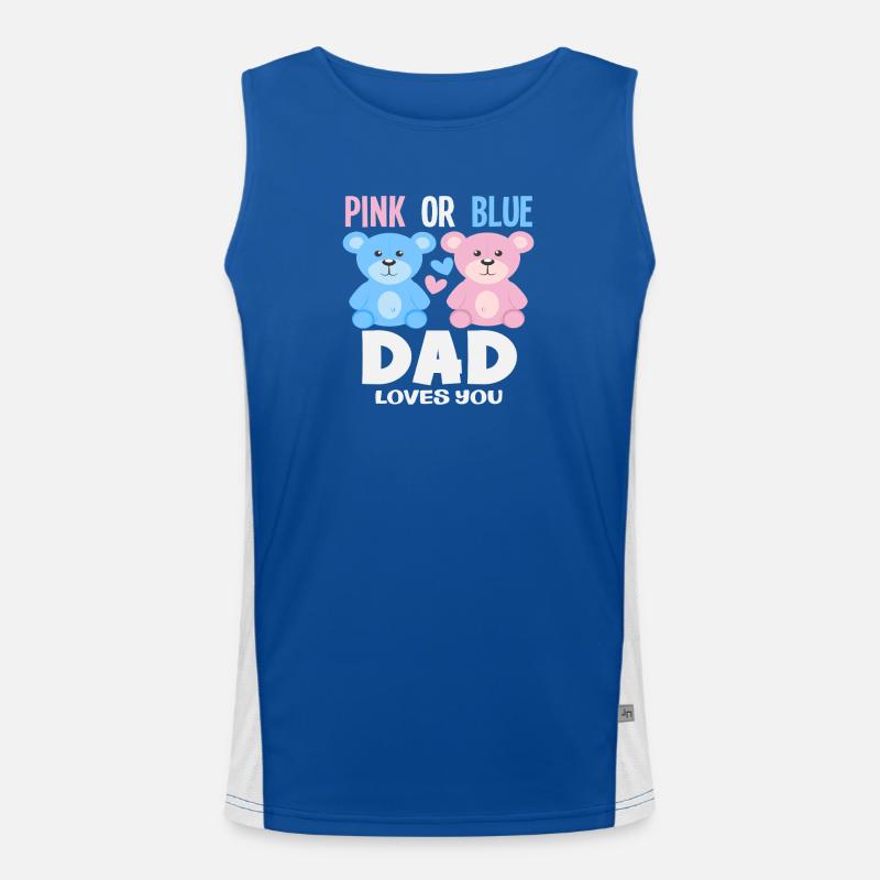 Pink Oder Blau Papa Liebt Dich Funktionelles Kontrast-Tank Top für Männer 