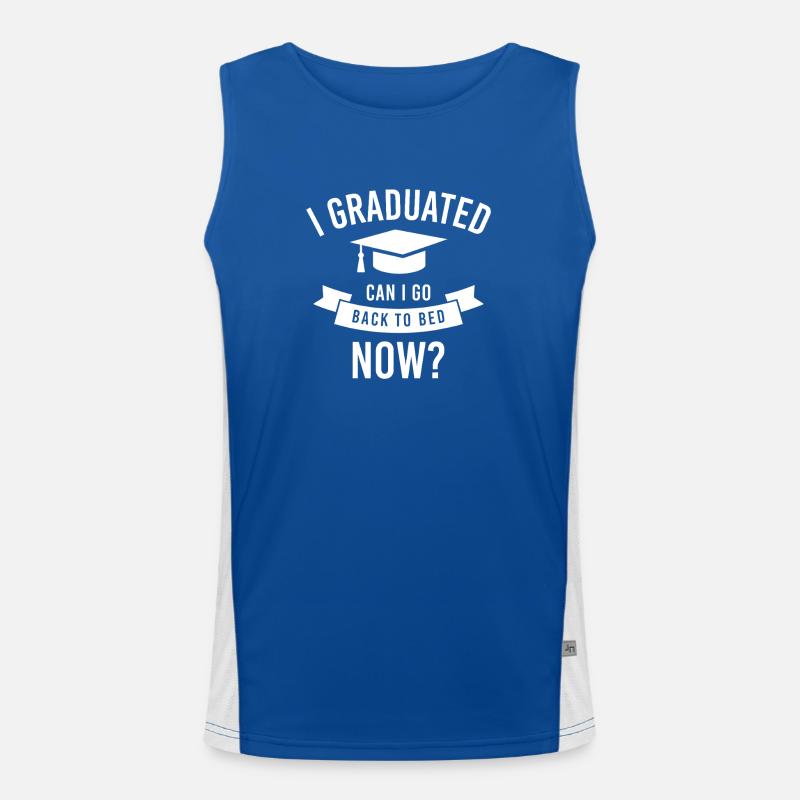 Graduation Back to Bed Now Men's Functional Contrast Tank Top 