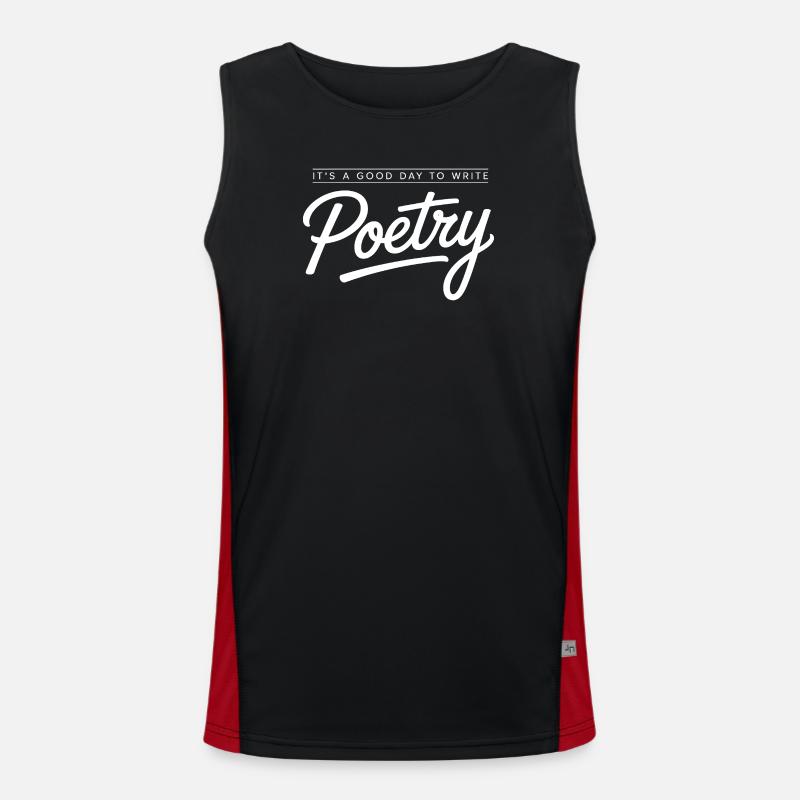 Poetry Script Monochrome Tee - Men's Functional Contrast Tank Top  - black/red