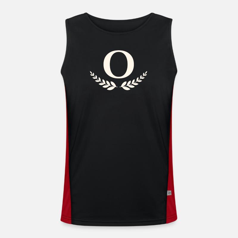 O - Men's Functional Contrast Tank Top  - black/red