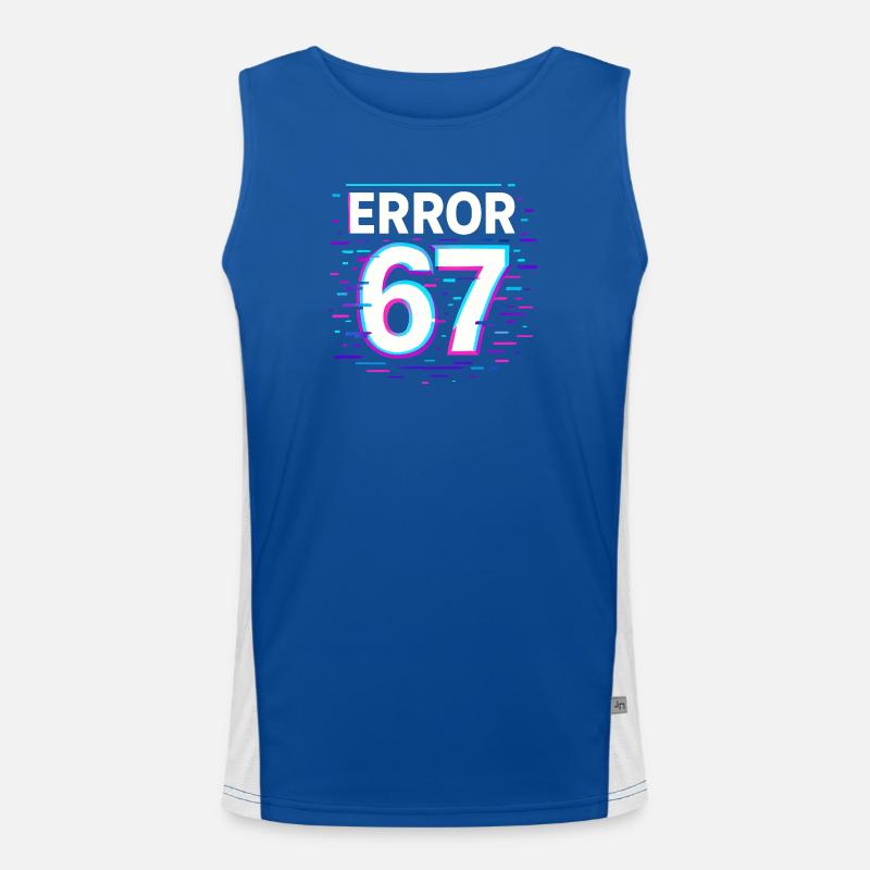 Idée de cadeau Error 67 Six Seven Glitch Cyber Meme Débardeur respirant contrasté Homme 