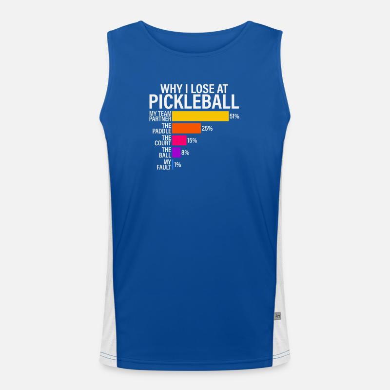 Why I lose at pickleball Men's Functional Contrast Tank Top 