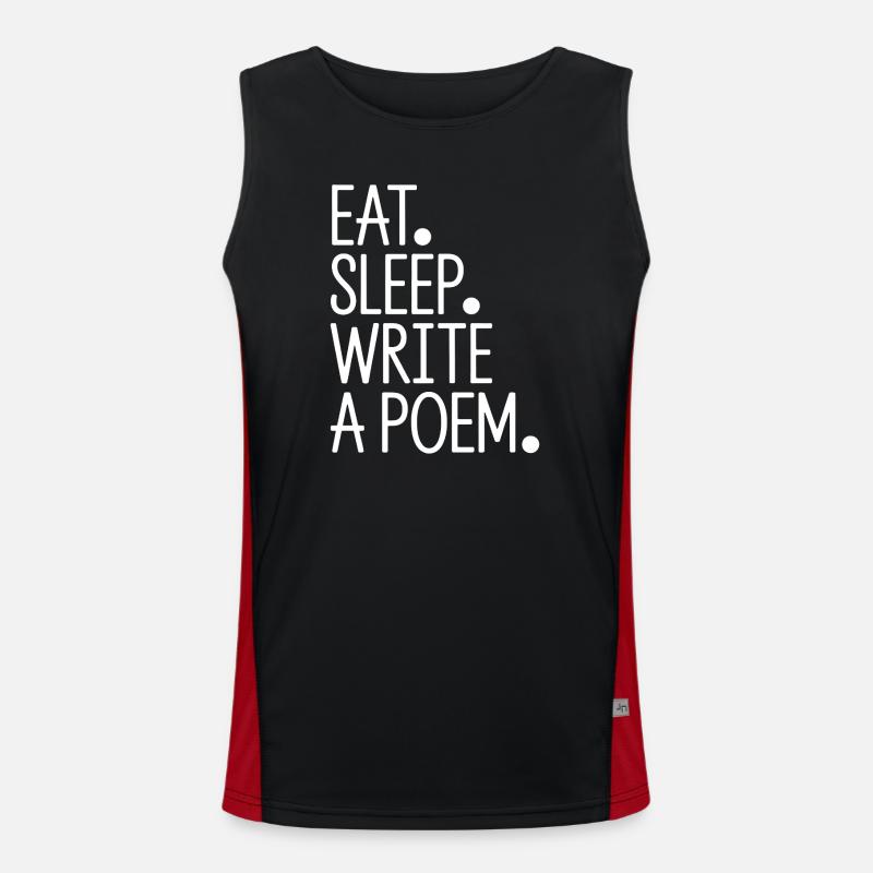 Eat Sleep Write A Poem - Men's Functional Contrast Tank Top  - black/red