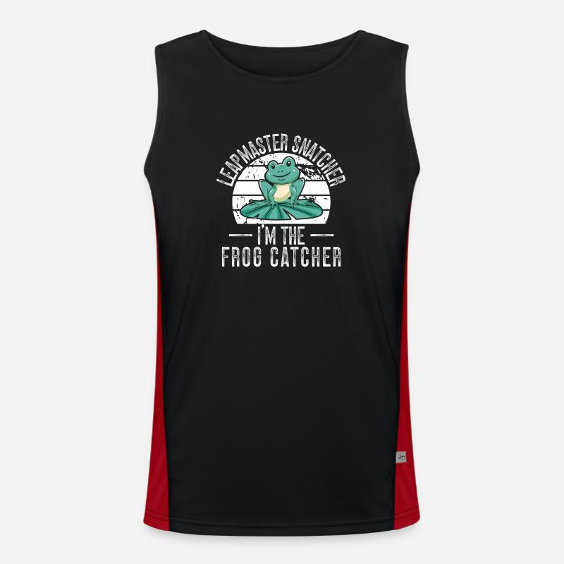 Frog Catcher Leapmaster Snatcher Frog - Men's Functional Contrast Tank Top  - black/red
