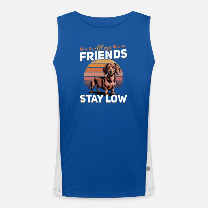 Funny Dog Breed Dachshund Funktionelles Kontrast-Tank Top für Männer 