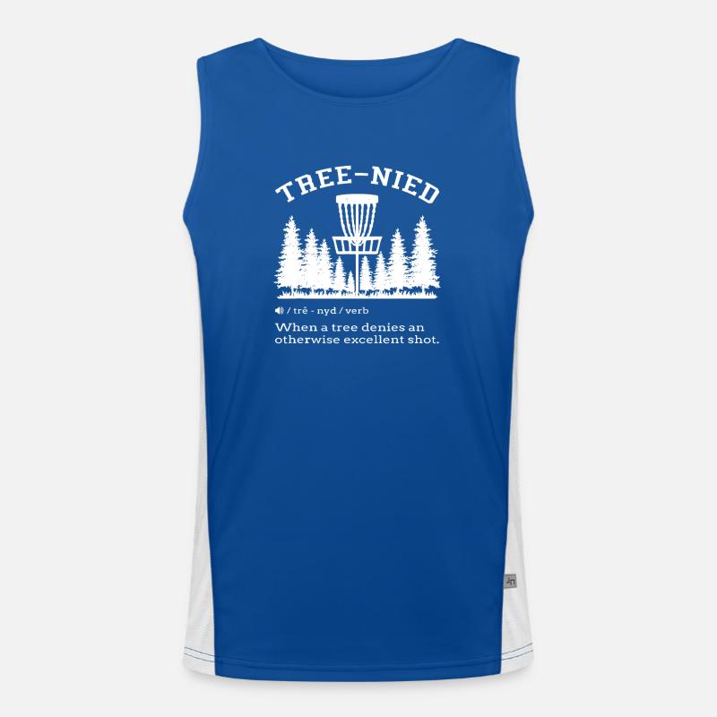 Baum abgelehnter Schlag: Forest Disc Golf Abschlag Funktionelles Kontrast-Tank Top für Männer 