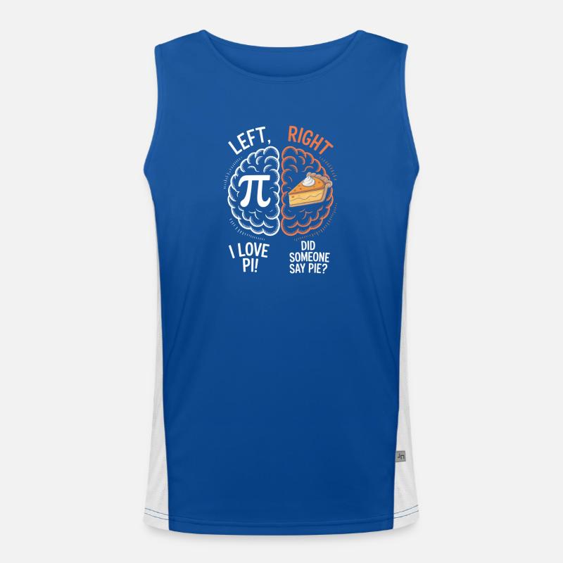 Pi vs Pie: Left Right Brain Men's Functional Contrast Tank Top 