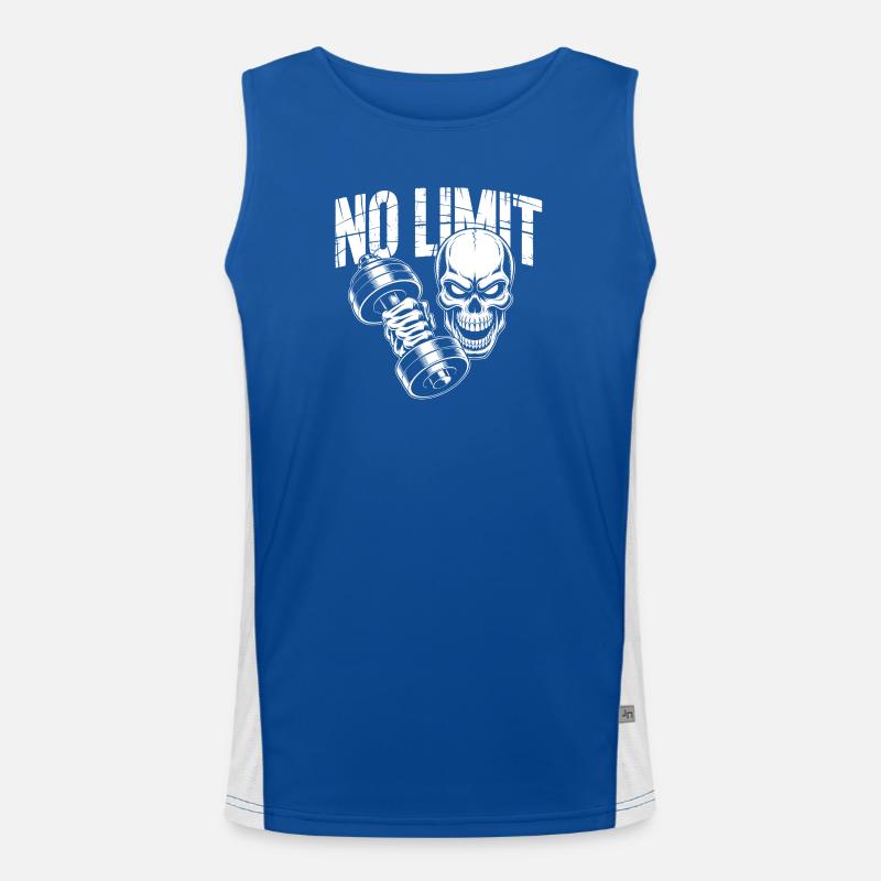 No Limit Skull Power Design Men's Functional Contrast Tank Top 