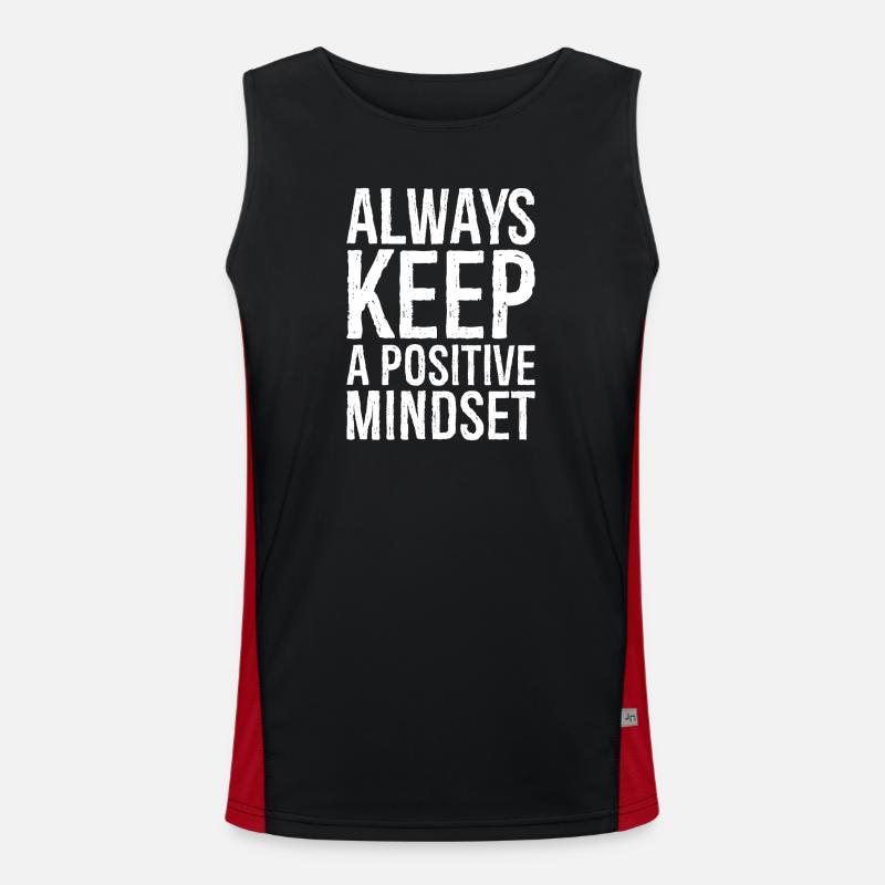 always keep a positive mindset - Men's Functional Contrast Tank Top  - black/red