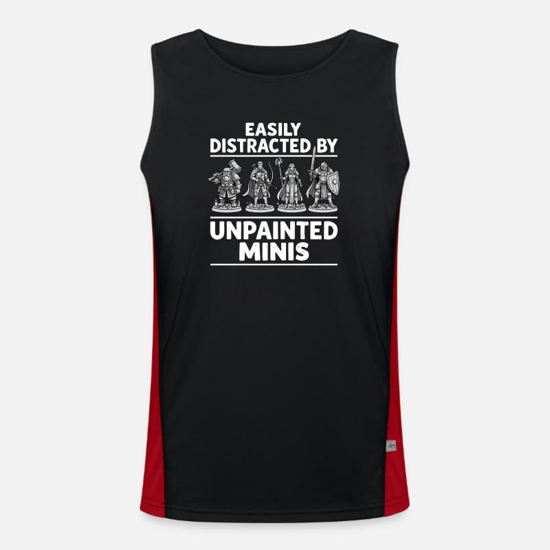 Umalede minis distraherer - Funktionel kontrast tanktop til herrer  - sort/rød
