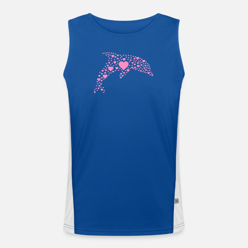 Dolphin with small hearts Men's Functional Contrast Tank Top 