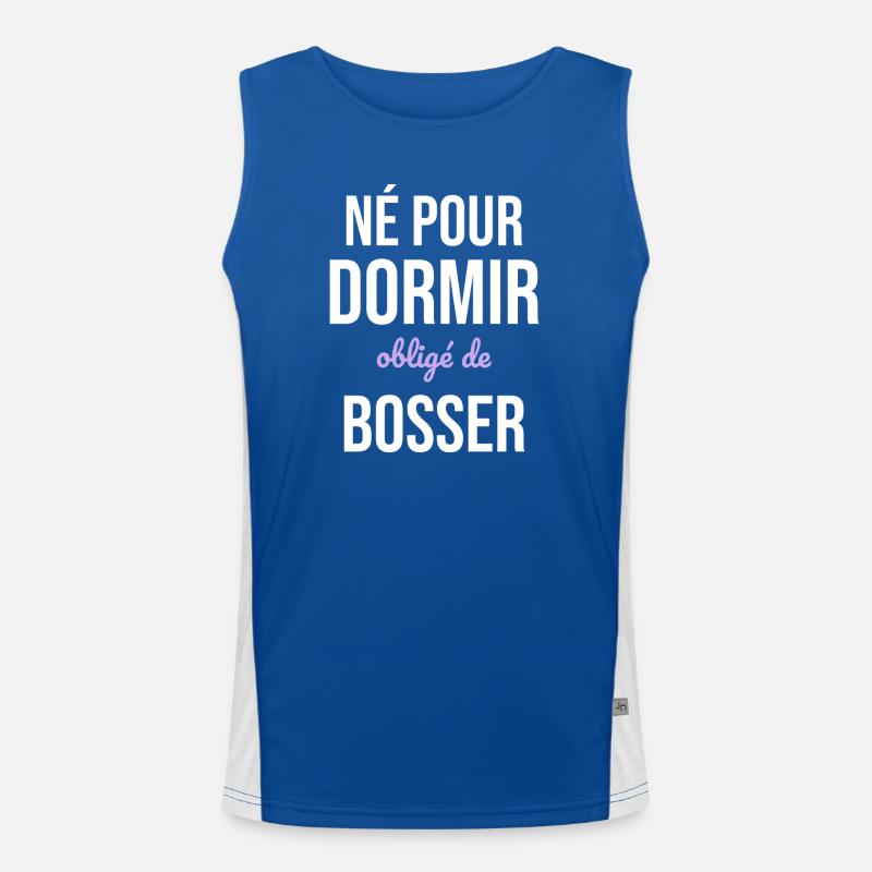 Né Pour Dormir — Obligé de Bosser Débardeur respirant contrasté Homme 