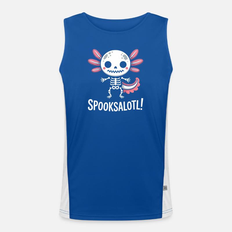 Spooksalot Skeleton Design Men's Functional Contrast Tank Top 