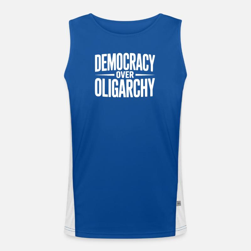Democracy over Oligarchy Men's Functional Contrast Tank Top 