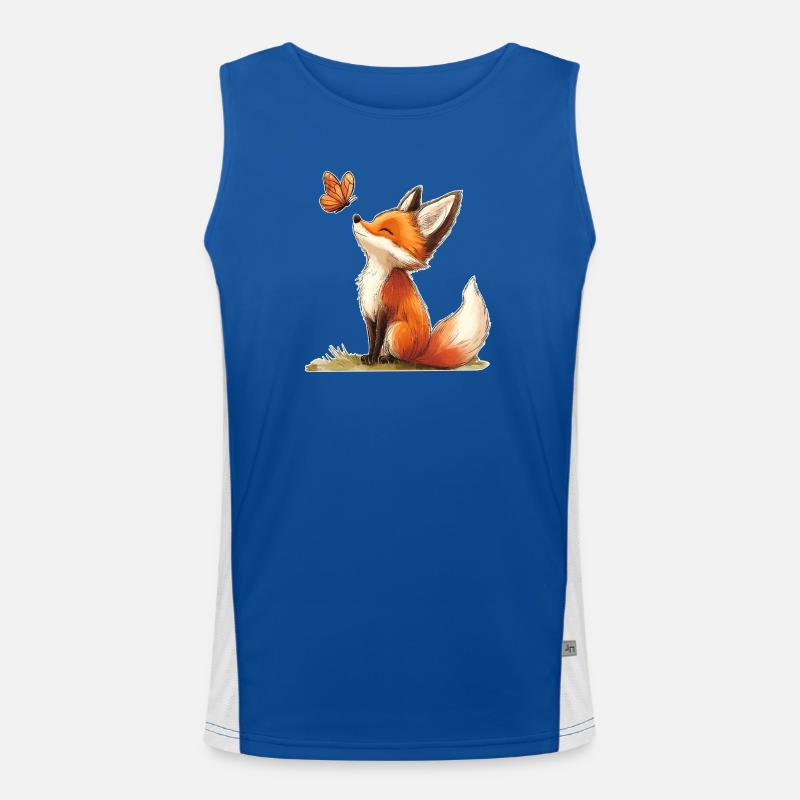 Renard avec papillon Débardeur respirant contrasté Homme 