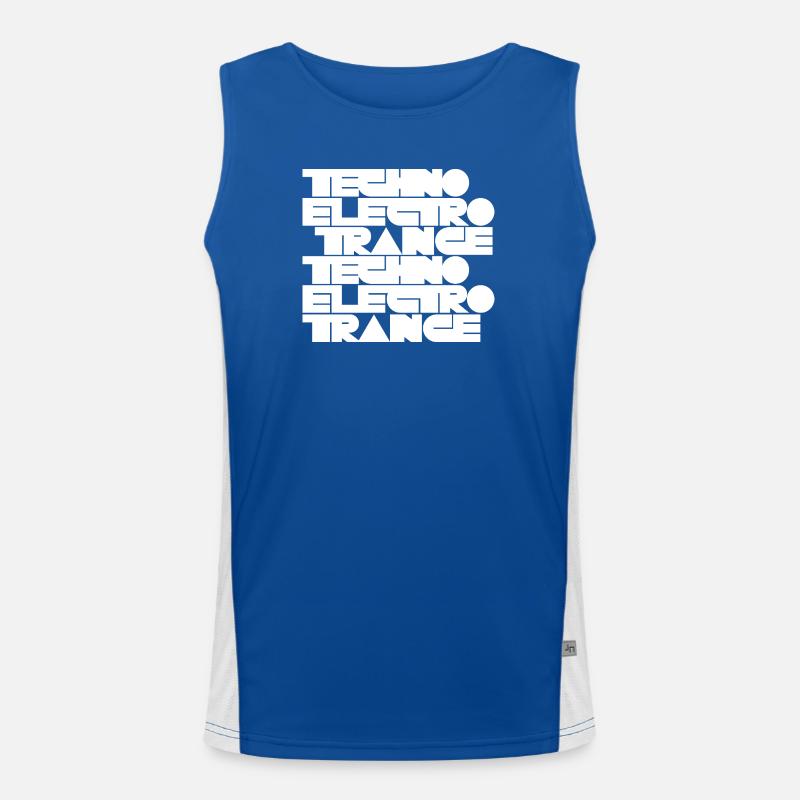 Techno Electro Trance music Men's Functional Contrast Tank Top 