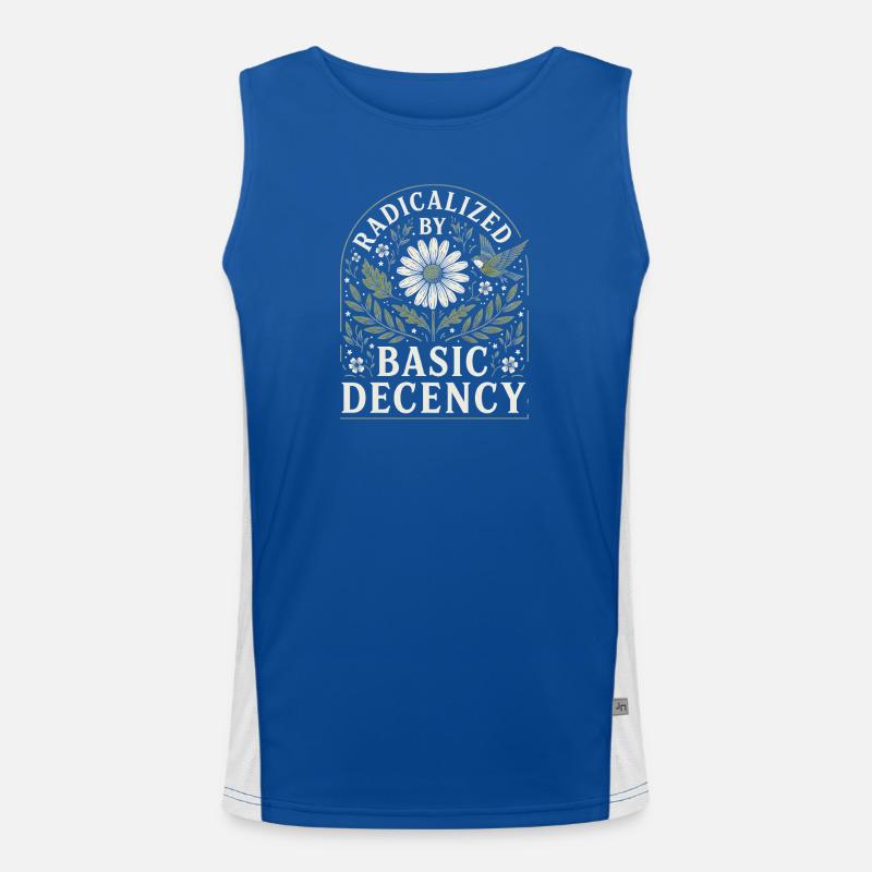 Radicalized by Basic Decency Vintage Blumen Design Funktionelles Kontrast-Tank Top für Männer 