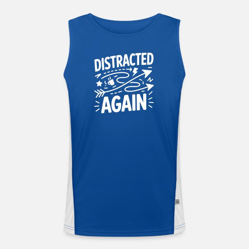 Distracted Again ADHD Chaos Men's Functional Contrast Tank Top 