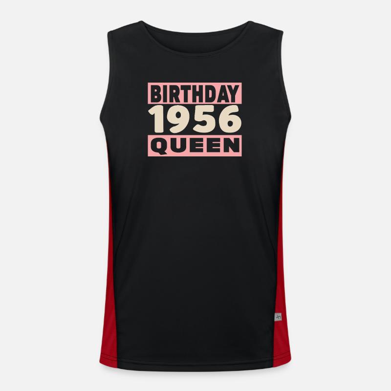 Biker 70 years old 1956 Anniversary Men's Functional Contrast Tank Top 
