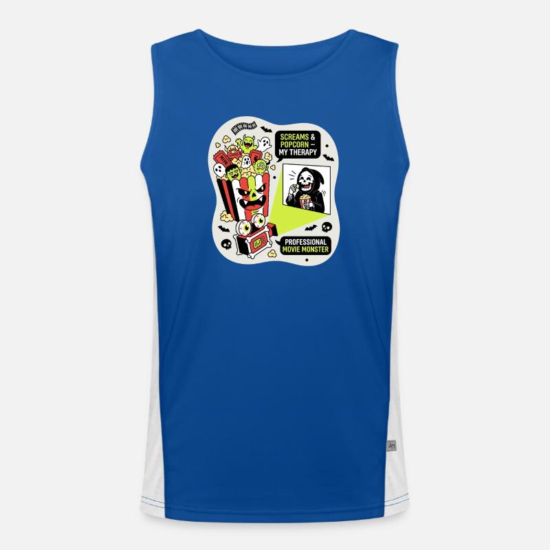 Popcorn Monster Therapie Funktionelles Kontrast-Tank Top für Männer 