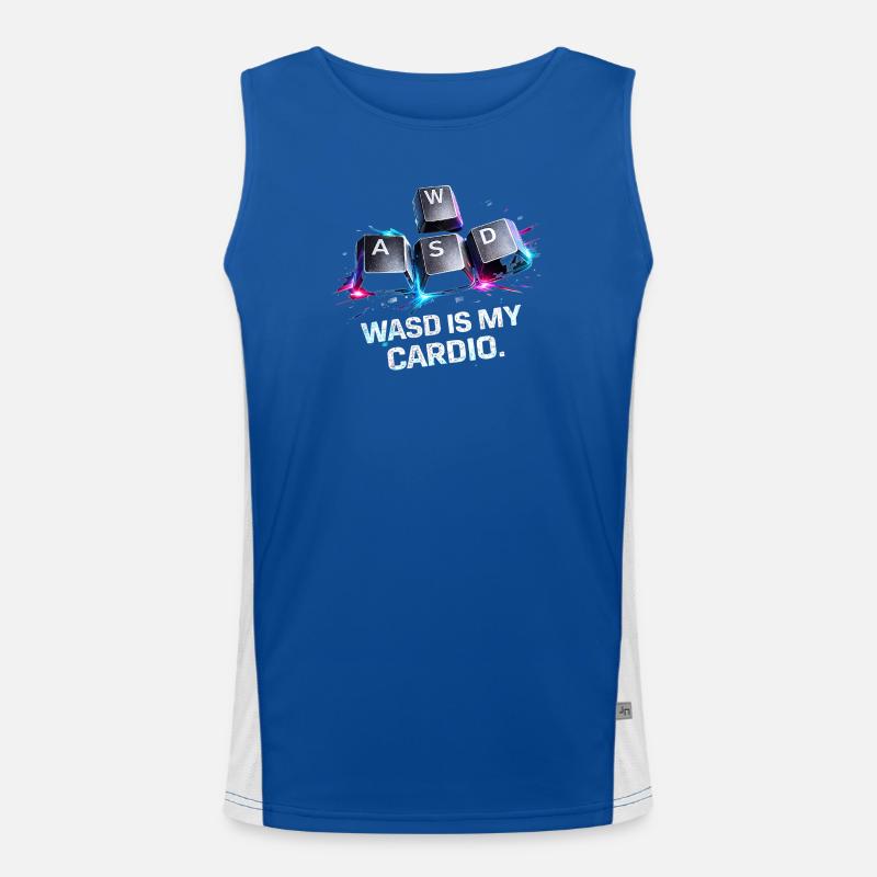 Clavier de jeu drôle WASD Mon Cardio Gamer Débardeur respirant contrasté Homme 