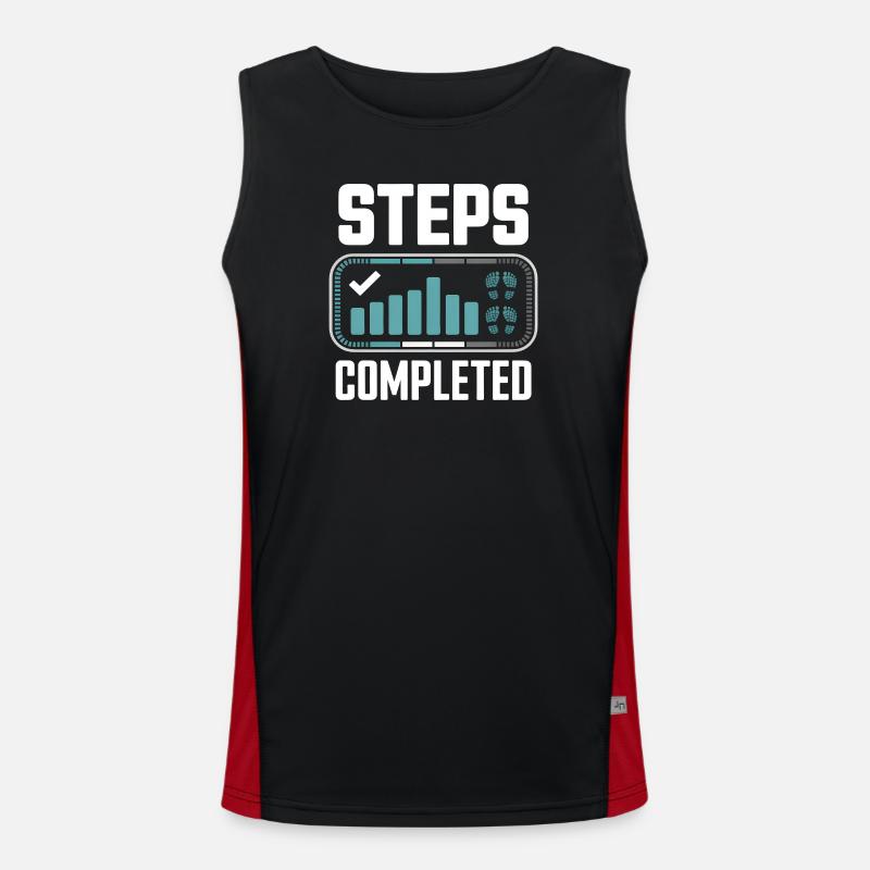 Steps Completed 10000 Schritte - Men's Functional Contrast Tank Top - black/red