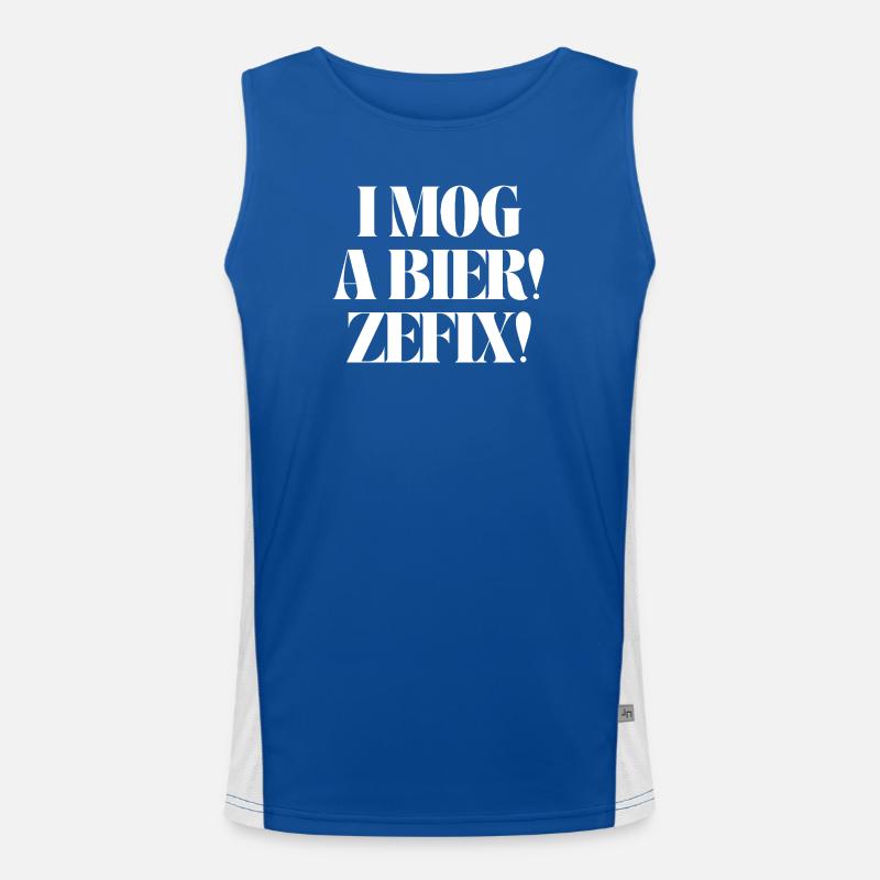 I mog a Bier! Zefix! Funktionelles Kontrast-Tank Top für Männer 