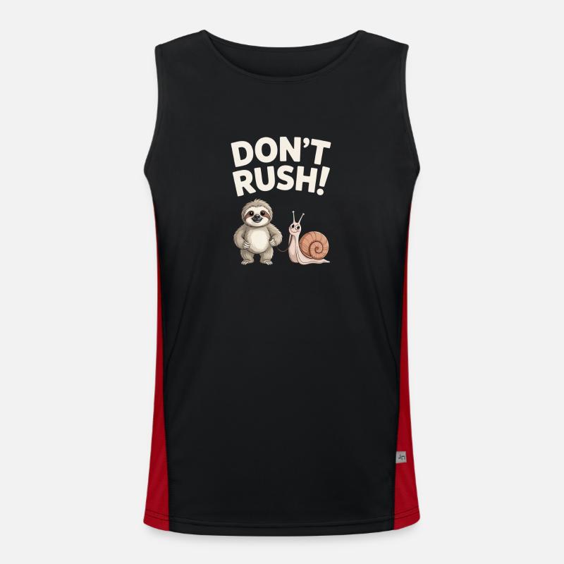 Sloth and Snail Don't rush - Men's Functional Contrast Tank Top  - black/red