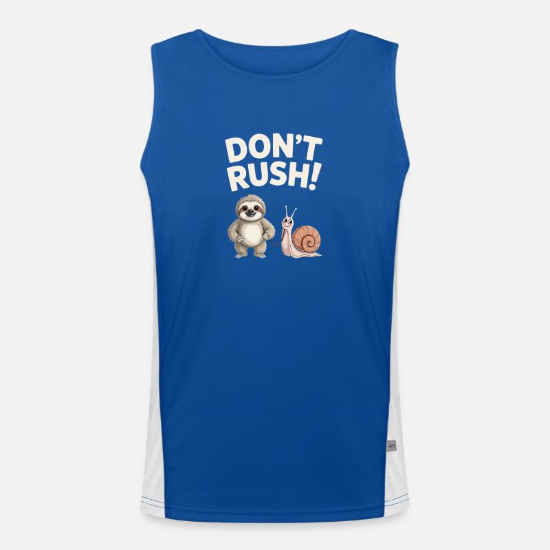 Sloth and Snail Don't rush Men's Functional Contrast Tank Top 